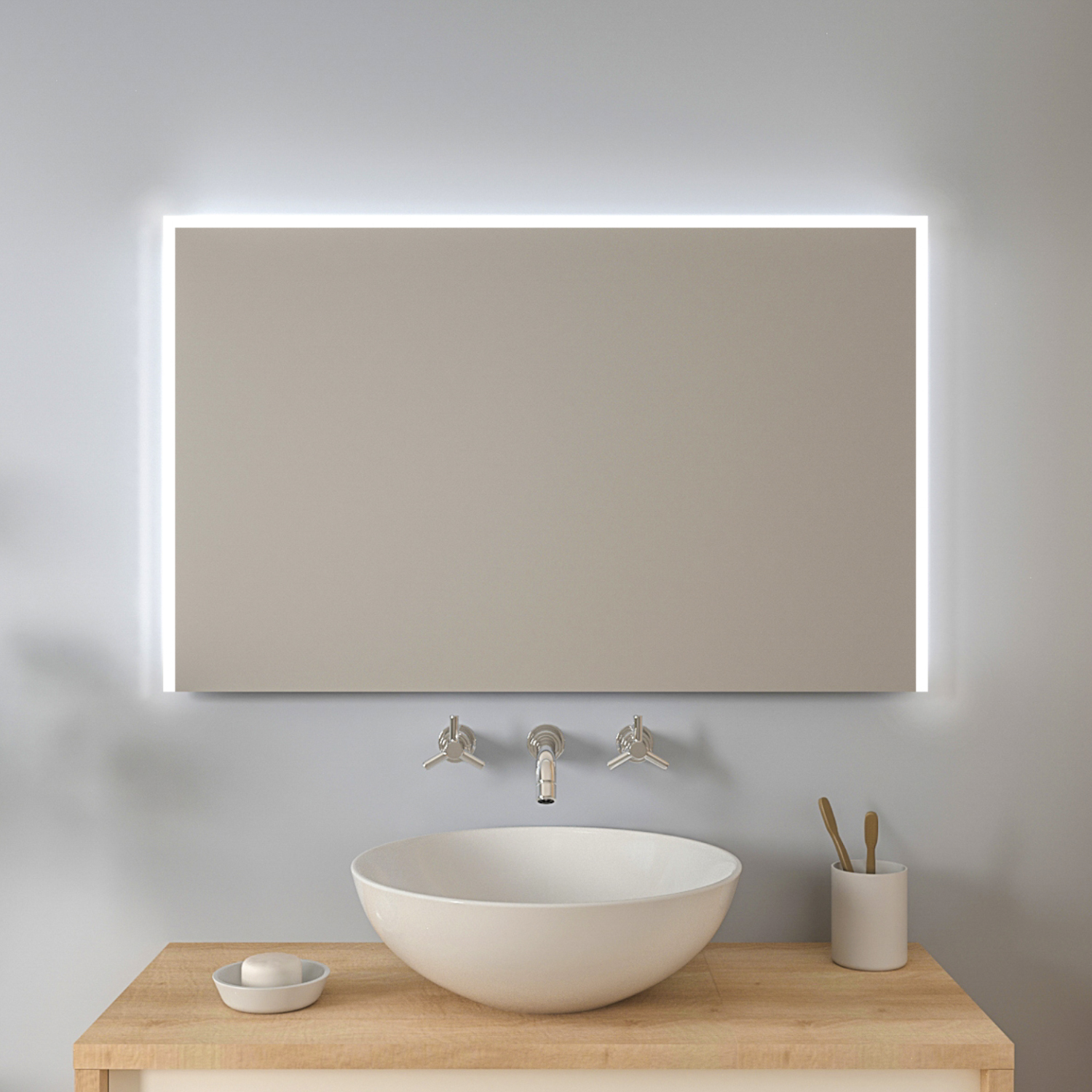Badspiegel mit LED Beleuchtung Badezimmerspiegel Bad Spiegel Wandspiegel M110 