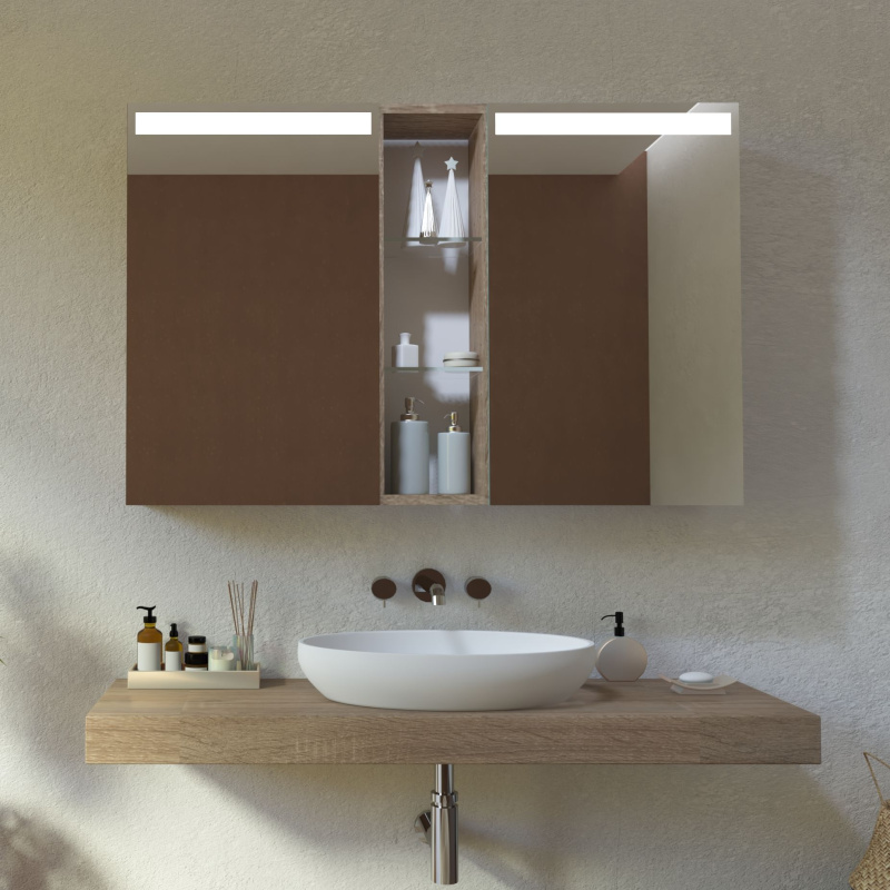 Bild Bad Spiegelschrank LED mit Regal Arendal