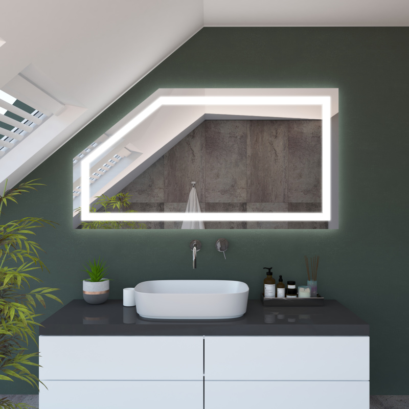 Spiegel Bad mit LED Licht & Dachschräge Milaja kaufen