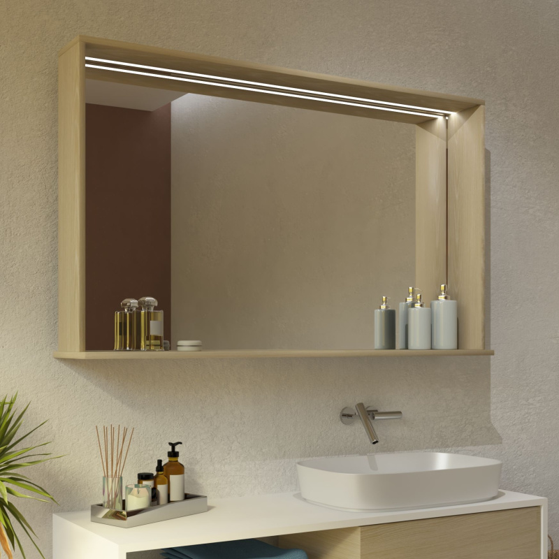 Bild LED Spiegel mit Holz-Rahmen - Prado 1