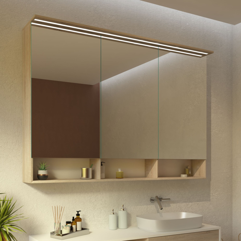 Bild Bad Spiegelschrank mit Leuchte und Regal Freia II