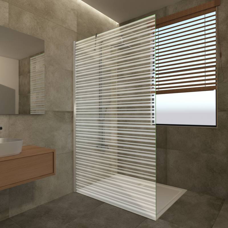 Duschwand Glas mit Dekor Kali III