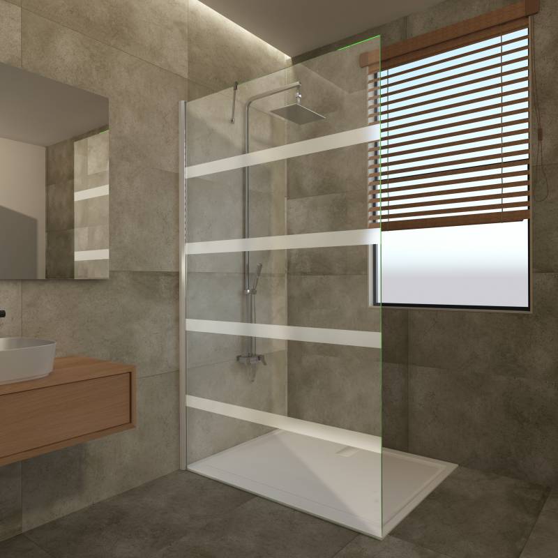 Glas Duschtrennwand mit Dekor Kali VI