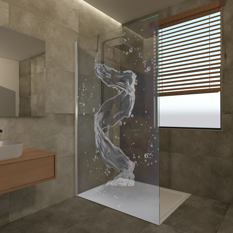 Bild Duschwand Echtglas mit Motiv Aqua III