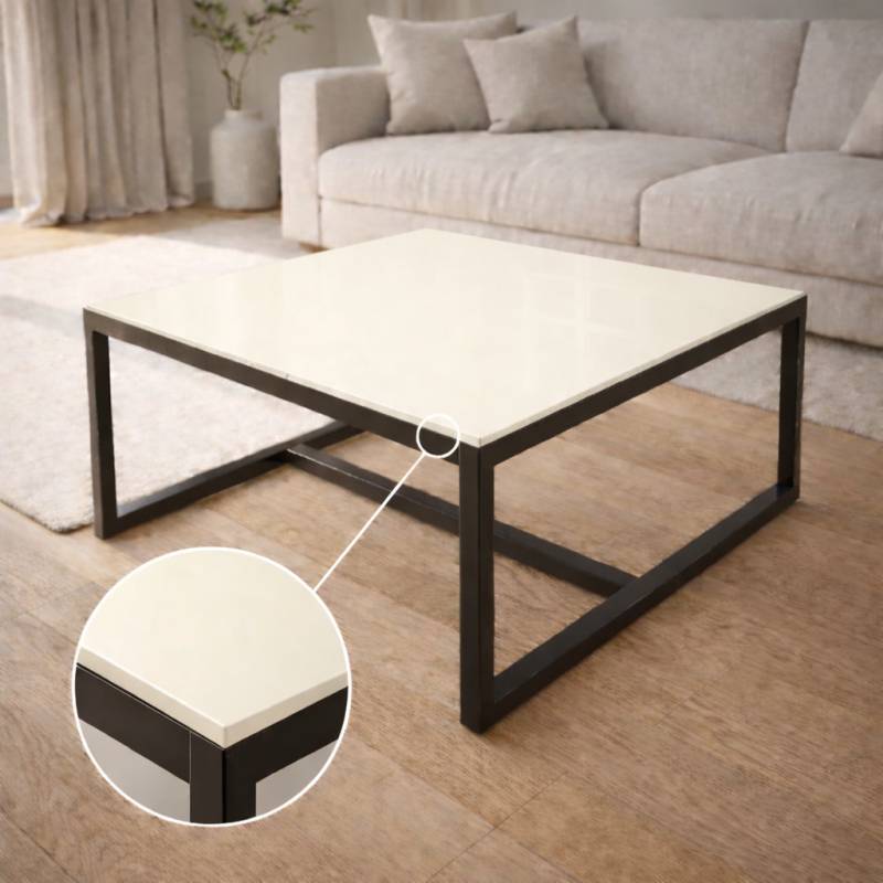 Glasplatte Tisch Hell-Beige - REF 1015, 6 mm