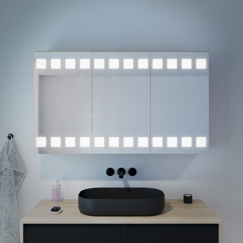 Bild Design Badschrank mit Spiegel und Licht Oslo