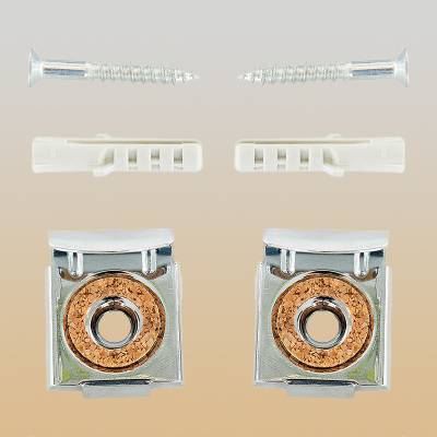 4 Klammern zur Spiegelhalterung Stahl verchromt