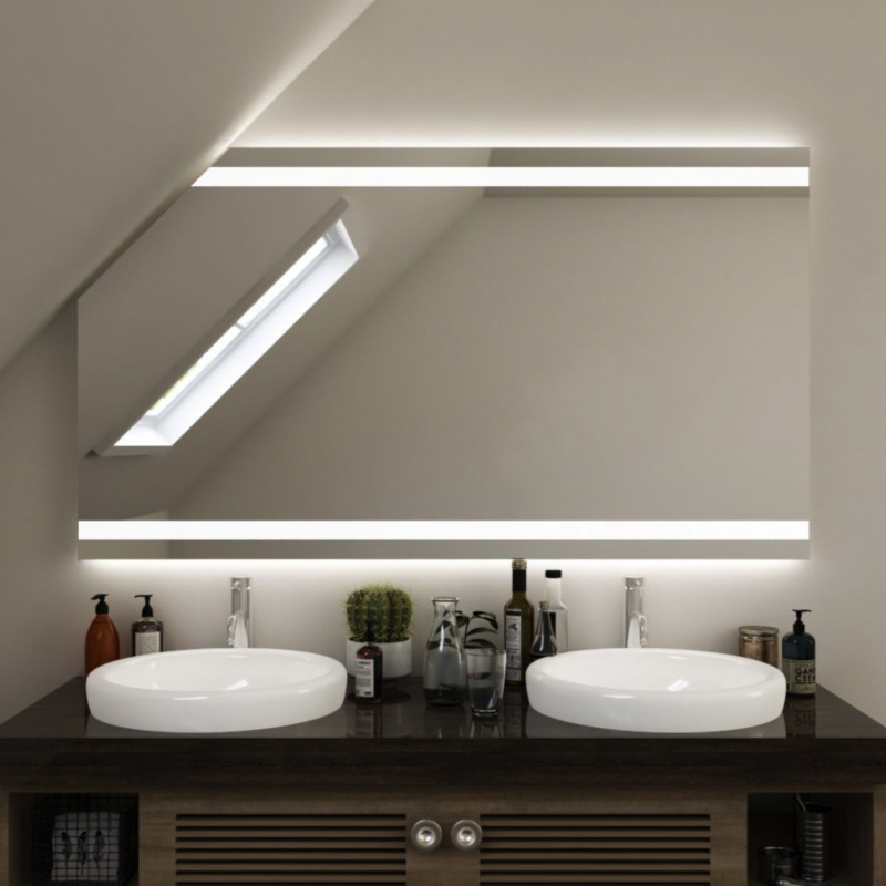 Bild Badezimmerspiegel LED mit Dachschräge Torid