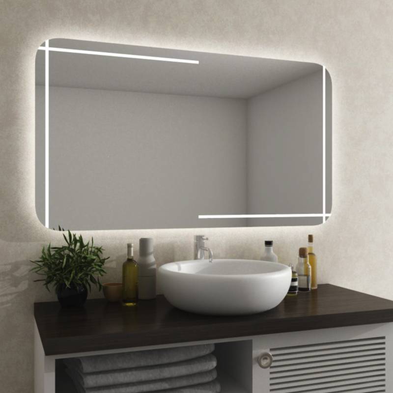 Badezimmerspiegel Made in Germany mit runden Ecken Vilja