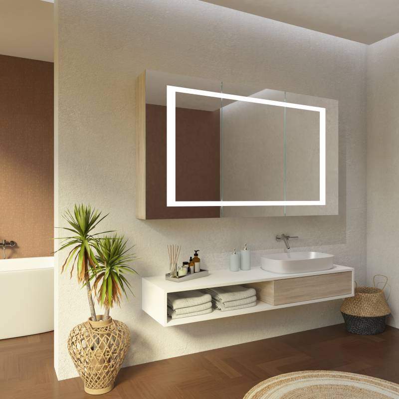 Design Licht-Spiegelschrank Bad Salo