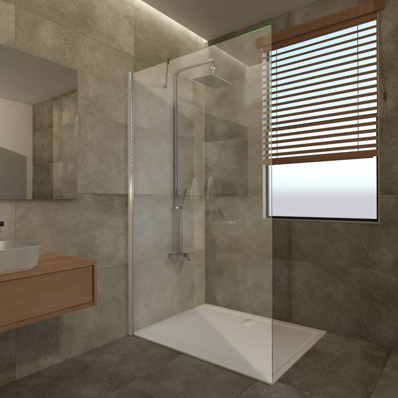 Duschglaswand Klarglas Ylvi