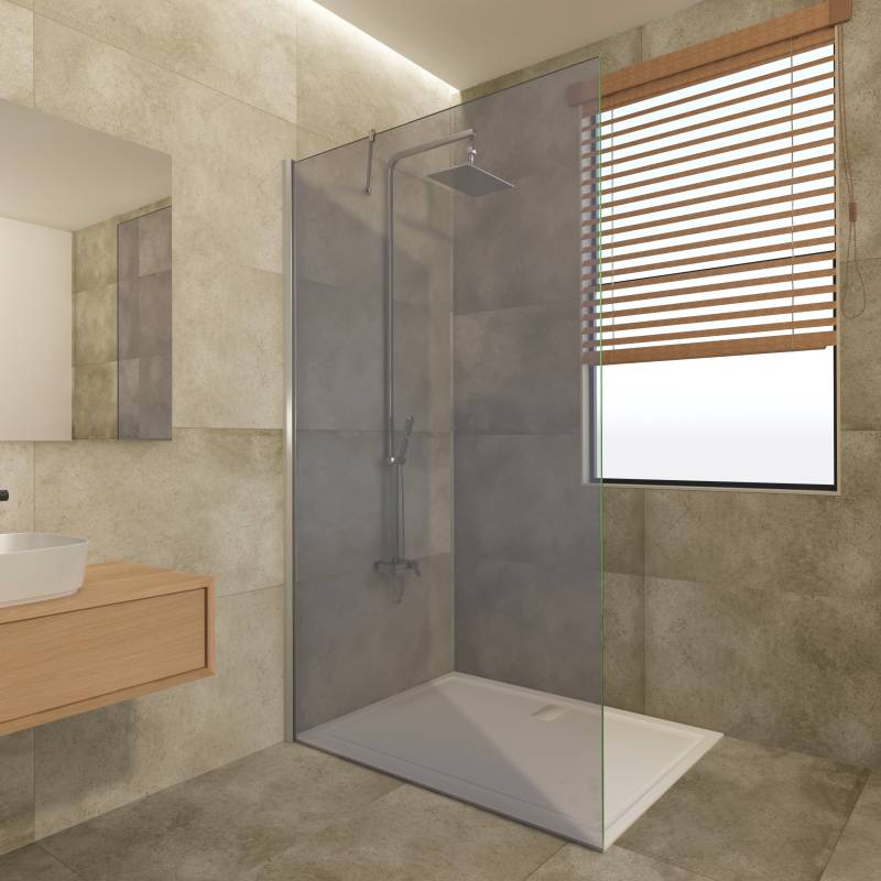 Duschwand Glas Parsol Grau Lian