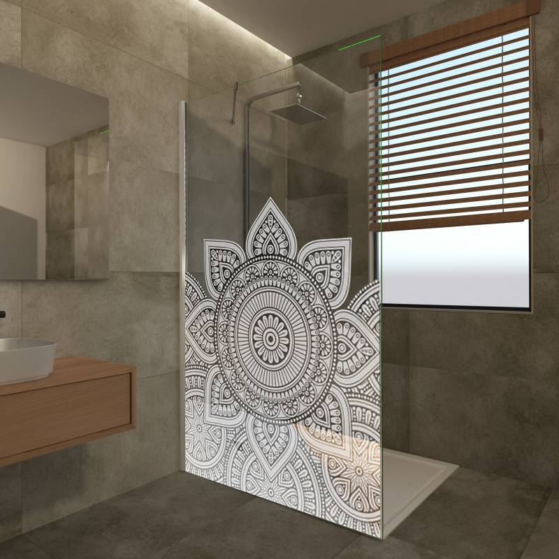 Duschwand nach Maß mit Dekor Lakshmi