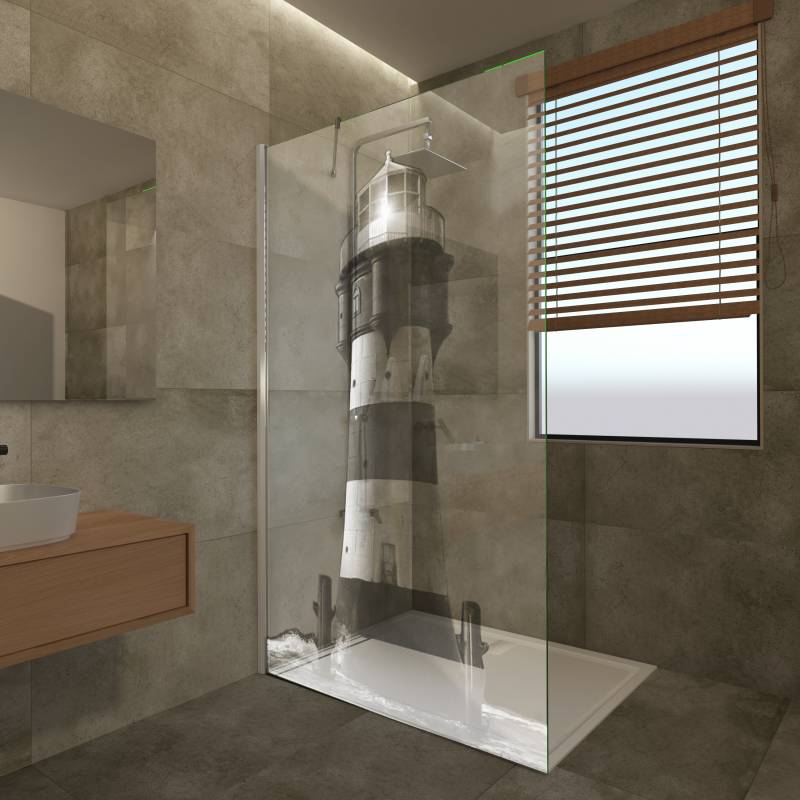 Duschwand nach Maß mit Motiv Marina I