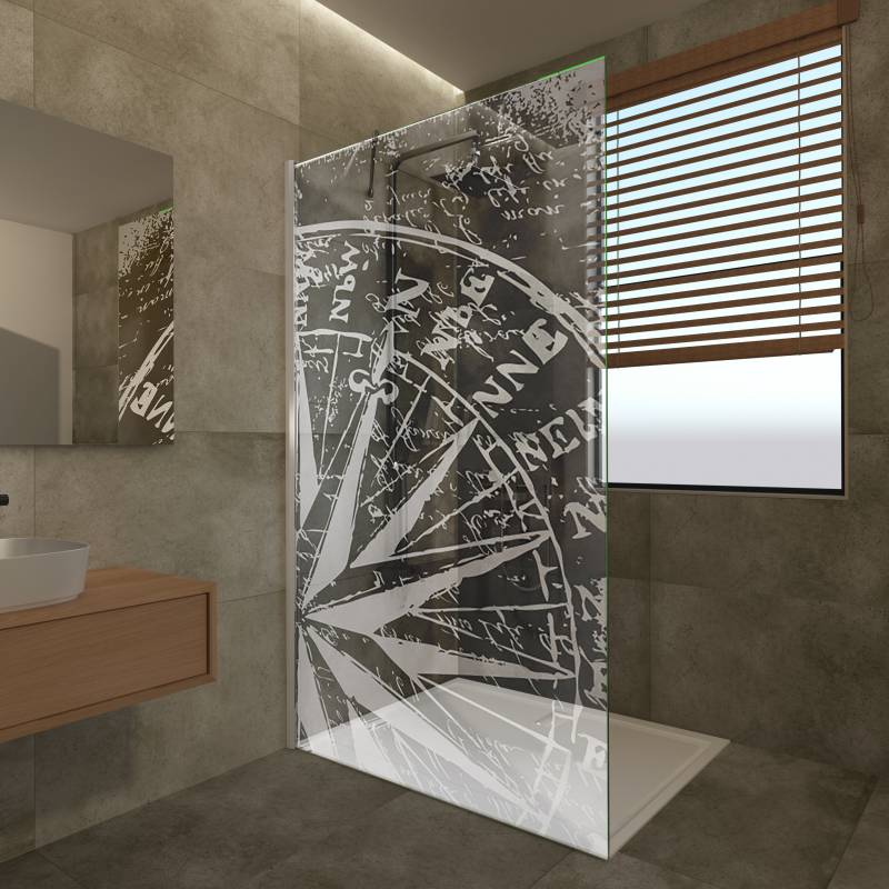 Glas Duschtrennwand mit Motiv Marina II