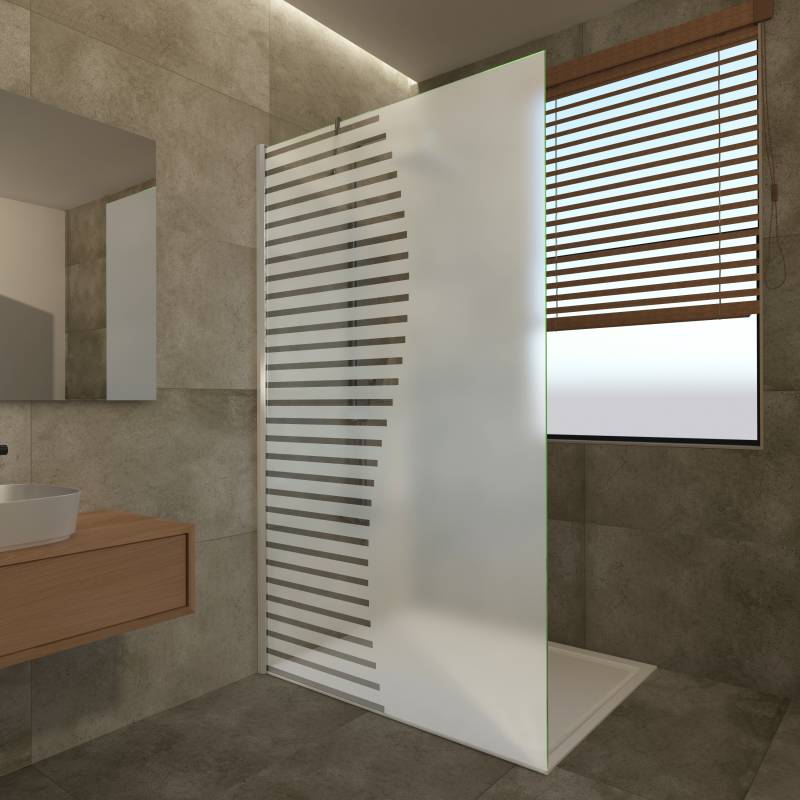 Glas Duschwand mit Dekor Kali IV