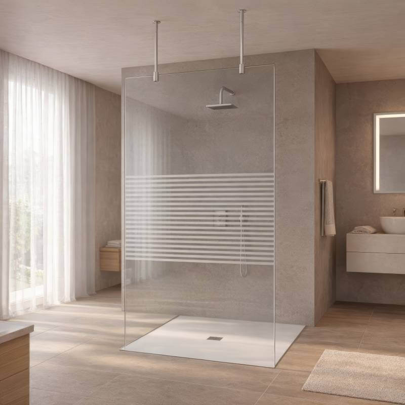Glas Trennwand für Walk-In Dusche | freistehend nach Maß - Wido