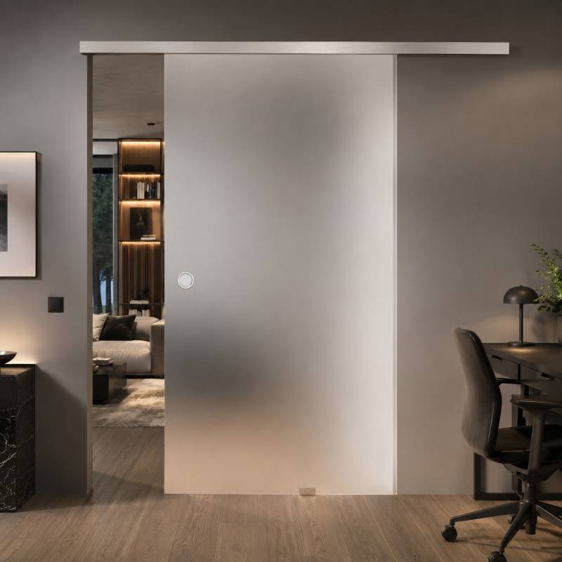 Glasschiebetür Satinato Milchglas-Optik Stripes 1/IS