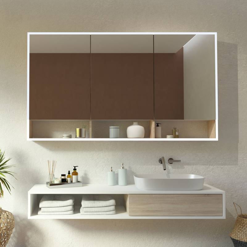 LED Bad Spiegelschrank mit Regal Vince VI