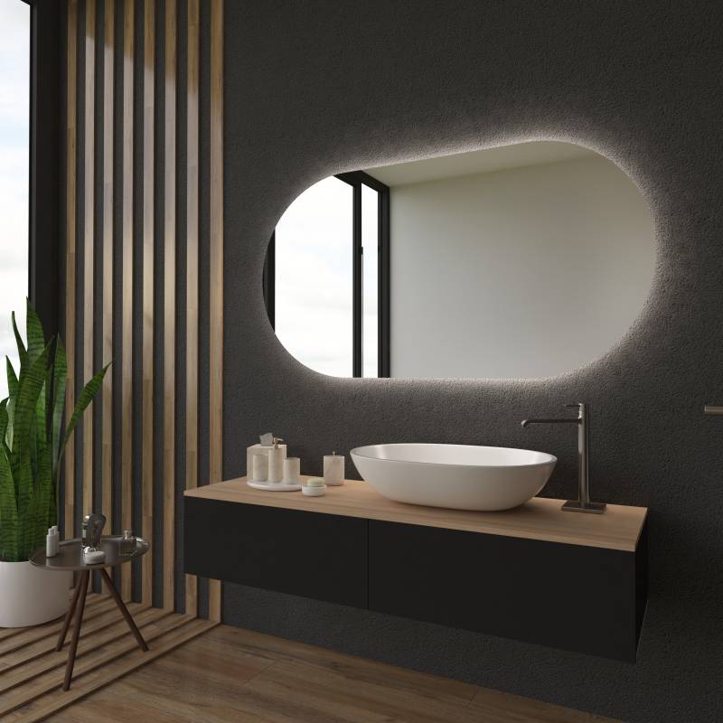 LED Spiegel Bad mit Rundung Tromso