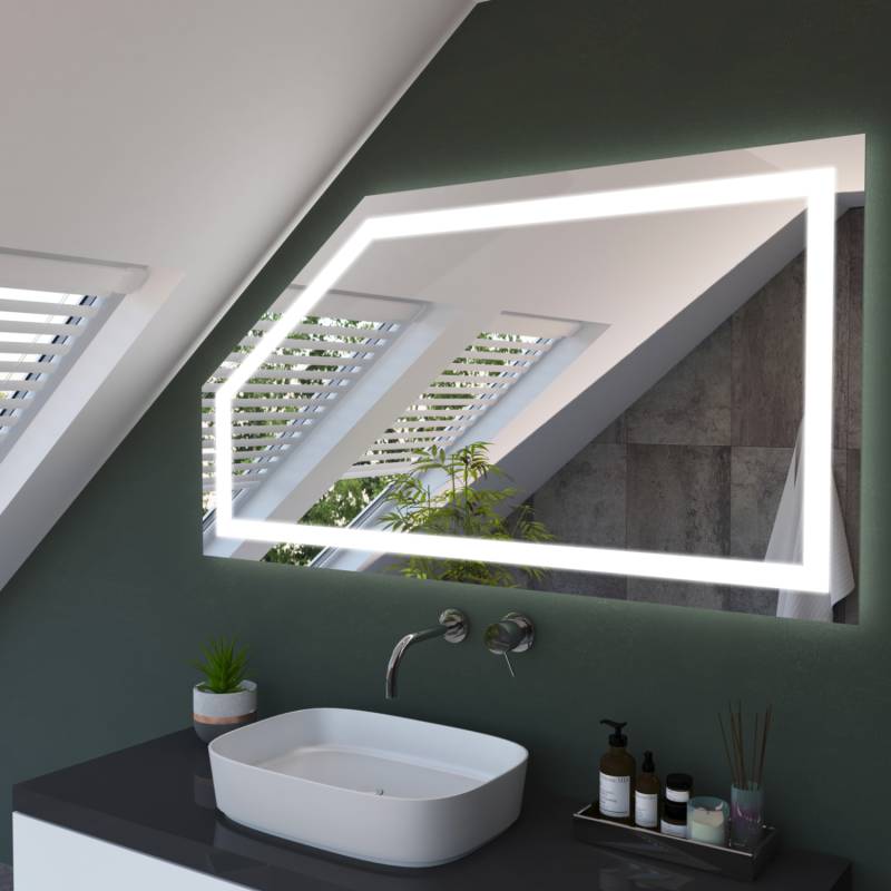 LED Spiegel mit Beleuchtung und Dachschräge Aage