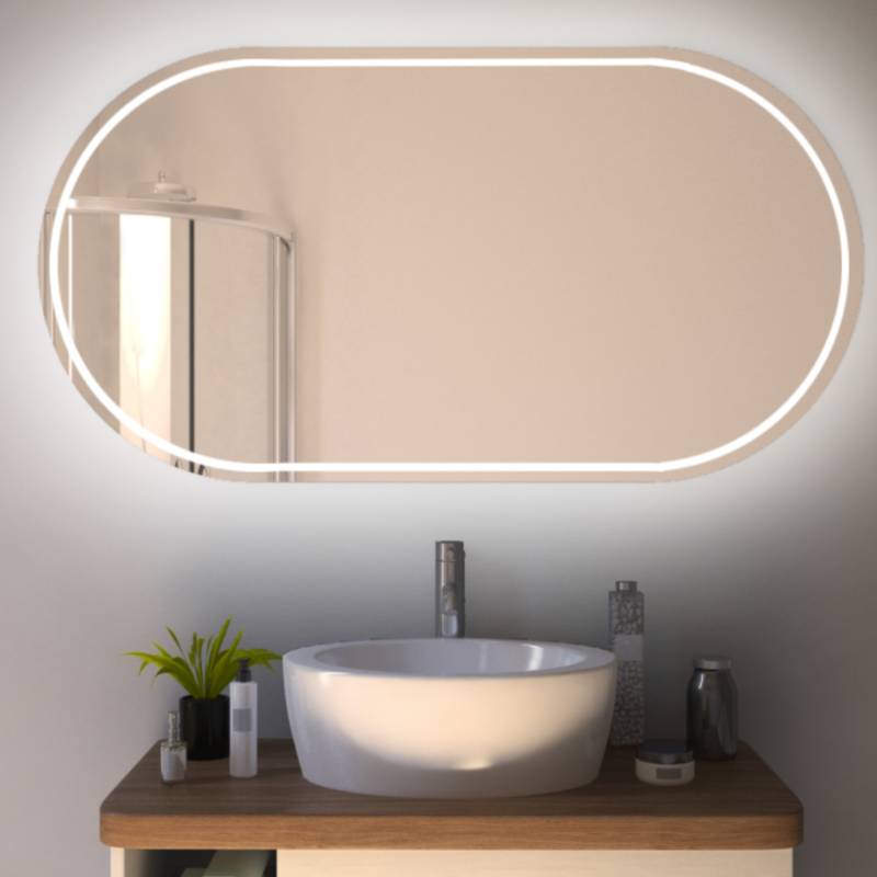LED Spiegel mit Rundung Stord