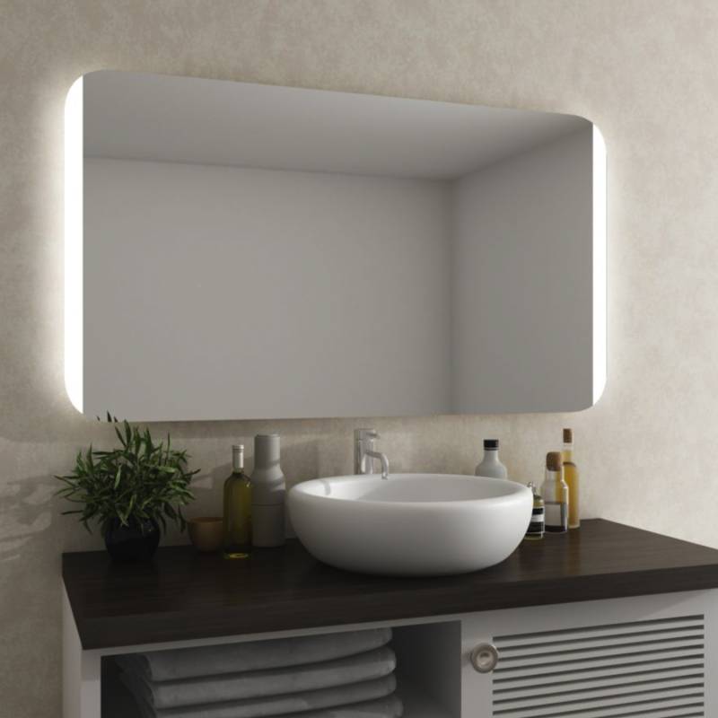 LED Spiegel mit runden Ecken Rodma