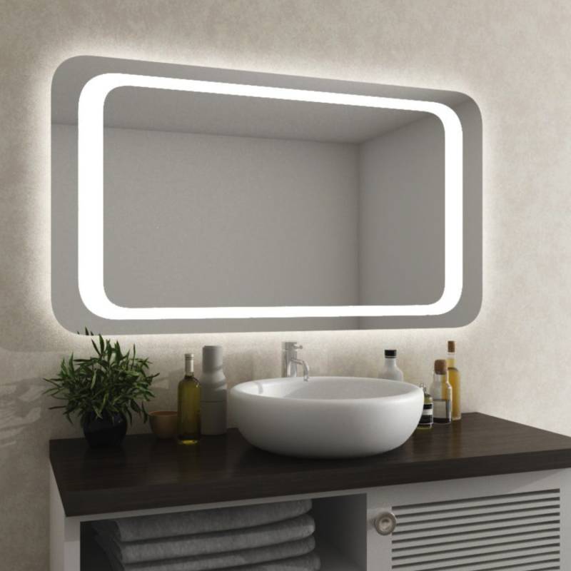 Leuchtspiegel mit runden Ecken Lysinja