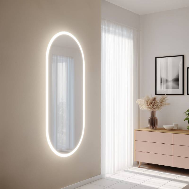 Ovaler LED Spiegel Bad Odda