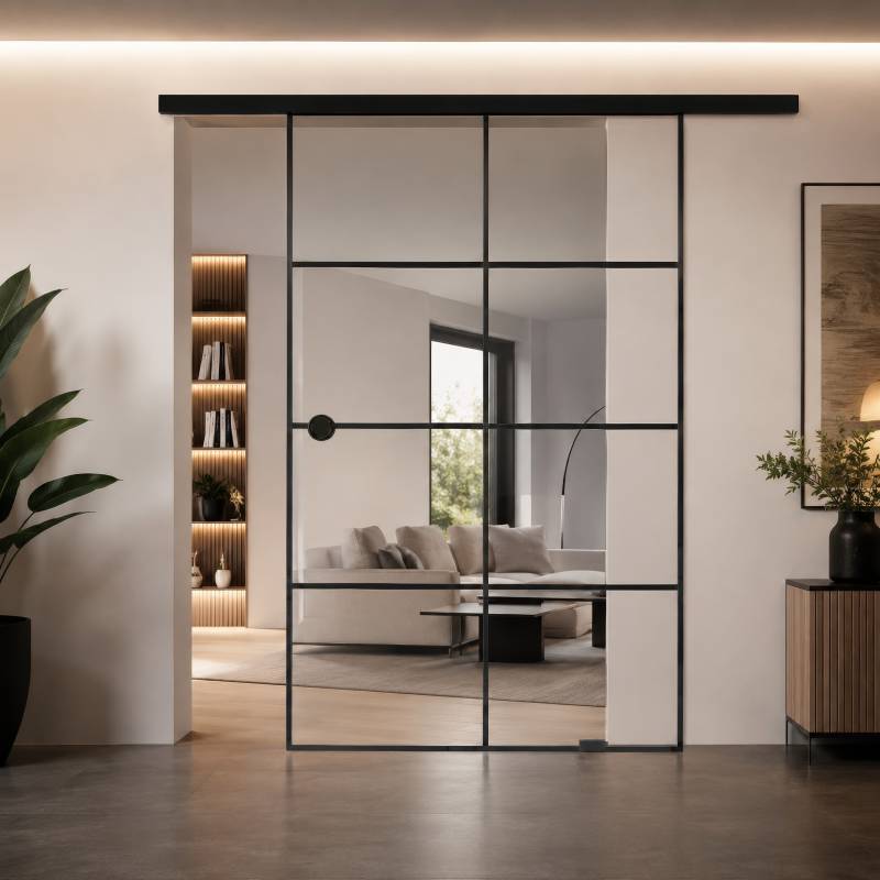Schiebetür schwarz lackiert Industrial Design Border 2/IS