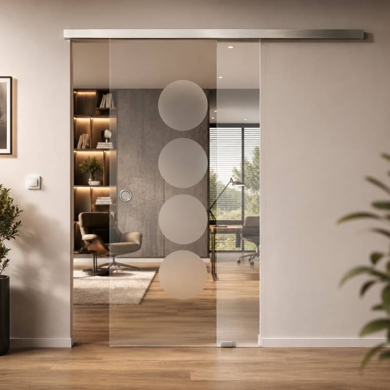 Softclose Glastür Schiebetür Dots 4/IS
