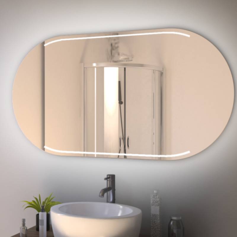 Spiegel LED mit Rundung Skien