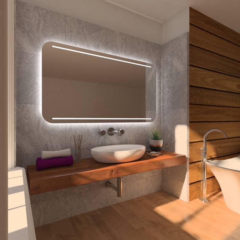 Spiegel Soelve nach Maß mit runden Ecken