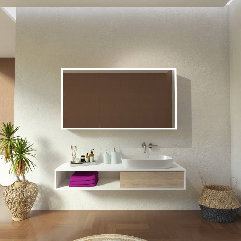 Spiegelschrank mit LED Leucht-Rahmen Yorik I