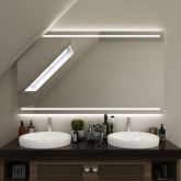 Spiegel Bad mit LED Beleuchtung und Dachschräge Milaja