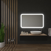 Badezimmerspiegel mit runden Ecken Lykka