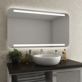 LED Badezimmerspiegel mit runden Ecken Tjorbe