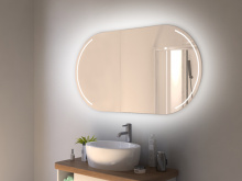 Badezimmerspiegel mit Rundung Sandnes