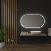 LED Spiegel Bad mit Rundung Vadso