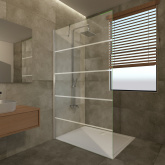 Duschwand Echtglas mit Dekor Kali II