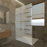 Duschwand Echtglas mit Dekor Shiva II