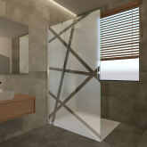 Duschwand Glas mit Dekor Shiva III