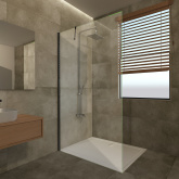 Duschwand Glas Halterung/Profil schwarz Nigra