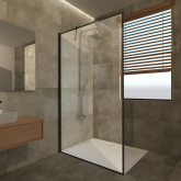 Glas Duschtrennwand mit Dekor schwarz Nero III