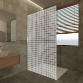 Duschwand Glas mit Dekor Quadra II