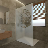 Satinierte Duschwand mit Motiv Marina III