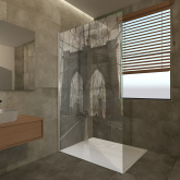 Duschwand Echtglas mit Motiv Brücke