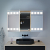 Design Badschrank mit Spiegel und Licht Oslo
