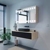 Design Badschrank mit Spiegel und Licht Oslo