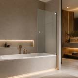 Badewannen Duschwand aus Glas mit Drehtür - Elegance Pro (rechts)